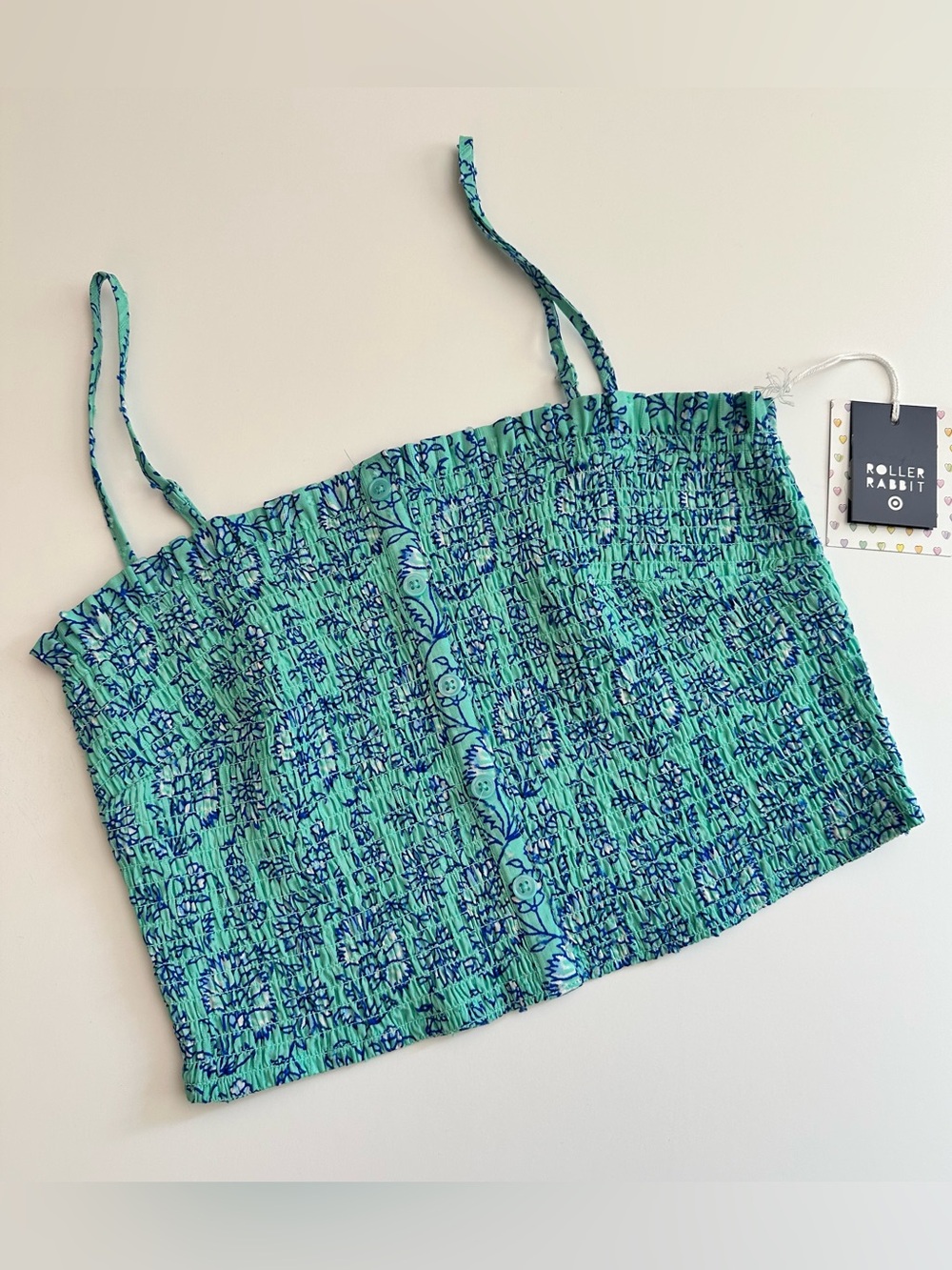 NEW Roller Rabbit Target Cropped Floral Tank sz. Medium